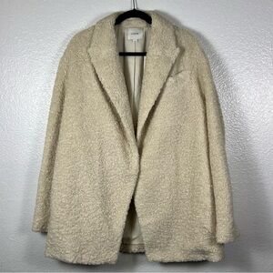 Vince Cream Teddy Faux Fur Jacket Coat for Women Size XL